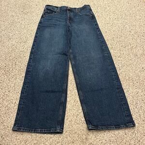 Old Navy The Slouchy Wide Leg Jeans 2 Dark Wash Denim Casual Normcore Stretch